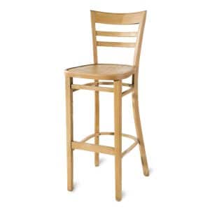 כסא בר עץ טבעי משויף