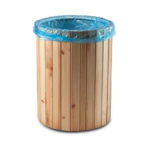 פח אשפה מעץ טבעי