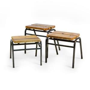 שרפרף בית ספר מעץ ממוחזר